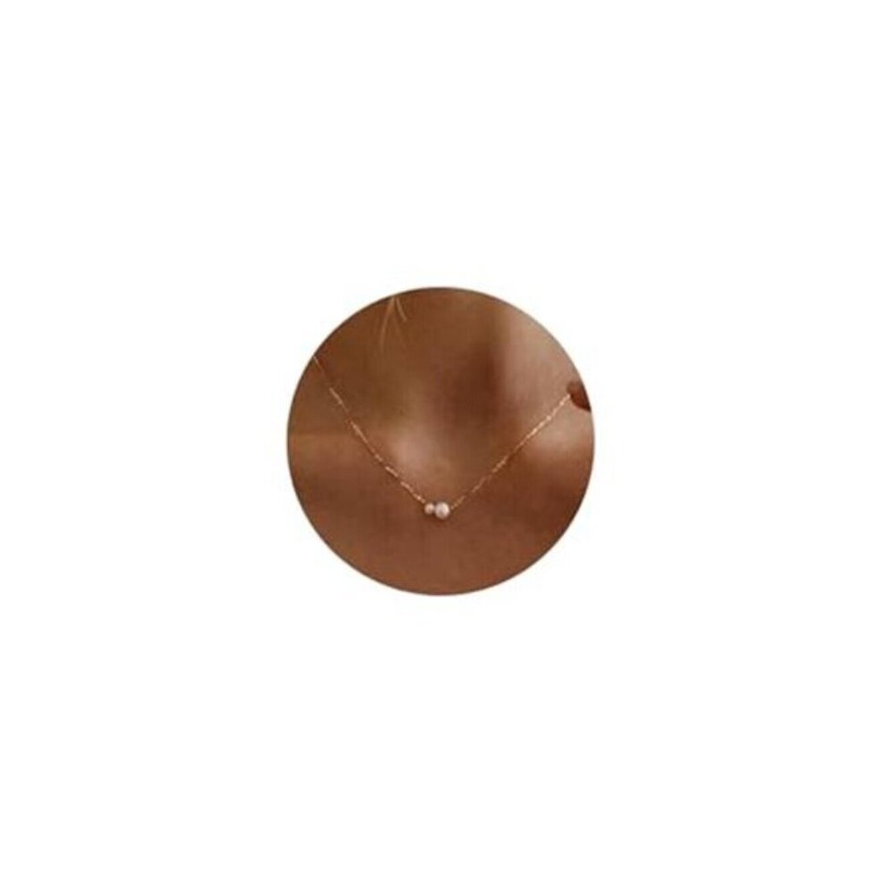 Dainty Pearl Necklace Women 14k Gold Plated Simple